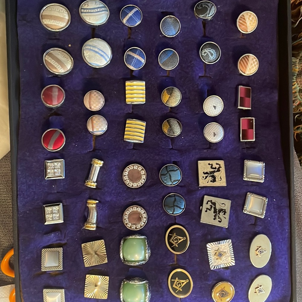 Vintage cuff links all colors and sizes